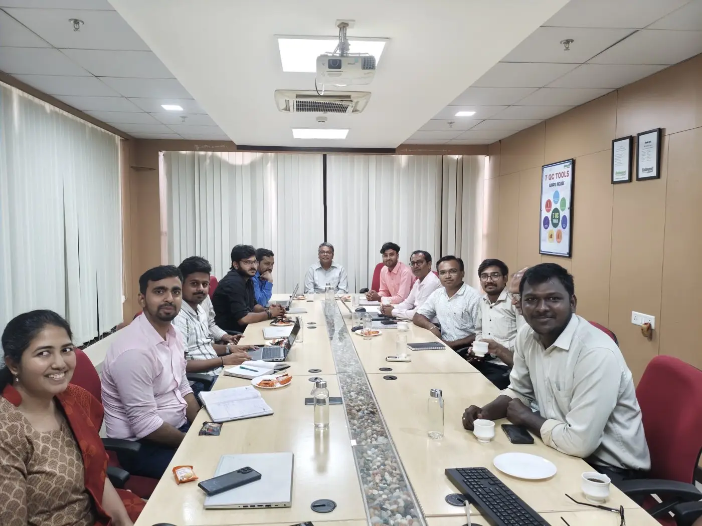 QualityNexus internal training meeting around a conference table